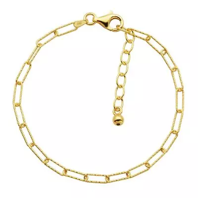 Charles Garnier 6.75 +1.25  3mm Yellow 925 Paperclip Chain Bracelet • $30