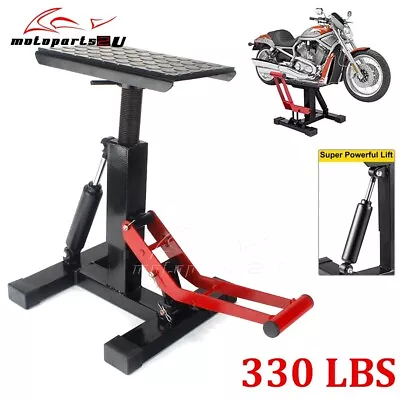 Universal 330LB Motorcycle Adjustable Lift Table Dirt Bike Jack Lift Hoist Stand • $156.56