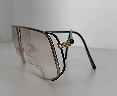 Vintage Glasses Neostyle JET 30 Gold Black Angular Frames Eyeglasses • $47.95