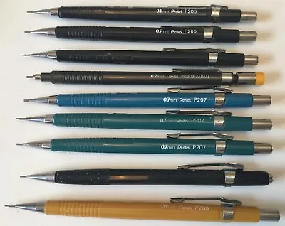 Vintage Pentel Mechanical Pencils P205 PG309 P209 P207 Drafting Tool Lot Of 9 • $14.95