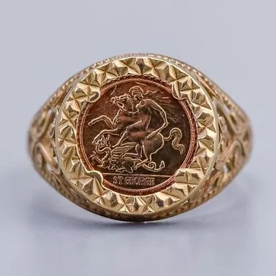 Solid 9K Gold St George Ring • £140