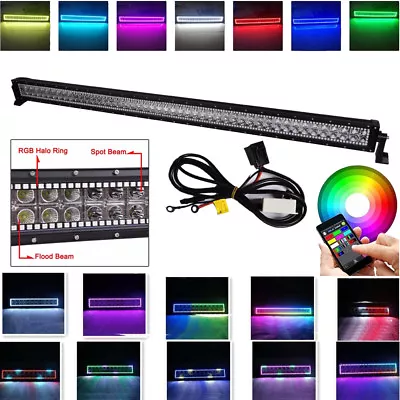 50 Inch 288W Led Work Light Bar W/ RGB Angel Eyes Halo Chasing Strobe Bluetooth • $307.98