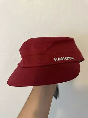 NWT Kangol Army Cap Size XXL Flexfit Headband Hidden Pocket Cotton Twill Red • $29.99