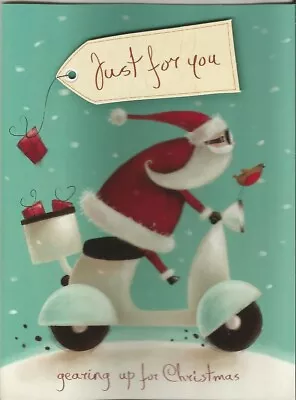 BUDGET XMAS CARD FEATURING SANTA ON A  SCOOTER Vespa Lambretta Mod Skinhead • £1