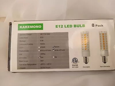 E12 Dimmable LED Candelabra Bulb 6W 600lm C7 Light Bulb 50W E12 Halogen Equi... • $19.99