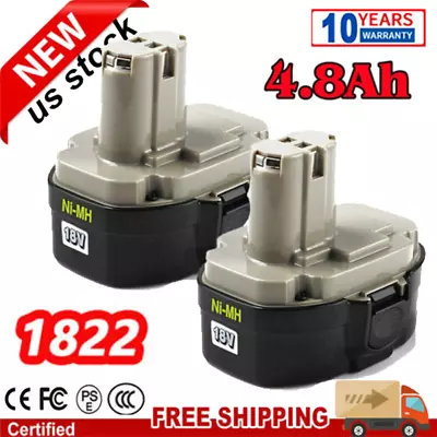 2Pack 18V 4.8Ah Ni-Mh Battery For Makita 1822 1834 1823 1833 1835 PA18 192826-5 • $38.89