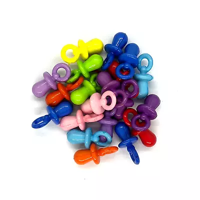 20 X Mixed Dummy Charms Jewellery Crafts Baby Shower Favours Dummy Clips • £2.95