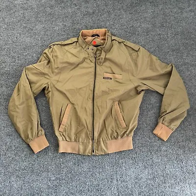 Vintage Members Only Bomber Jacket Classic Cafe Racer Khaki Tan 80’s Retro 42 • $22.92