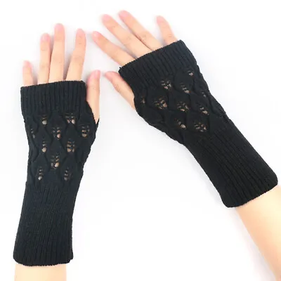 £3.31 • Buy Womens Ladies Fingerless Arm Warm Winter Knitted Gloves Hand Long Warmer Mittens