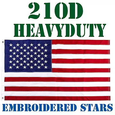 3'x5' US American Flag Heavy Duty Embroidered Stars Sewn Stripes Grommets Oxford • $11.99