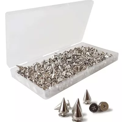 200 Pcs Cone Studs And Spikes Punk Rivets Metal Spikes Studs With Screwbacks • $18.32