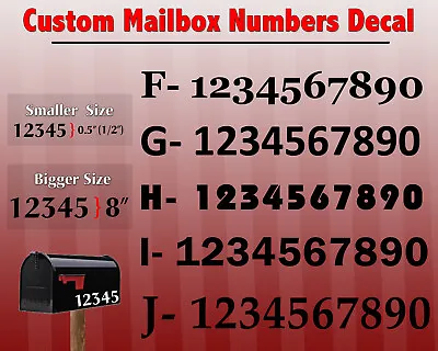 2 Pack Custom Mailbox Vinyl Die-Cut Decal Numbers Choose: Font Color And Size • $3.50