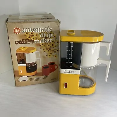 Vintage General Electric Yellow 8 Cup Drip Coffee Maker Model GE DC100A • $74.99
