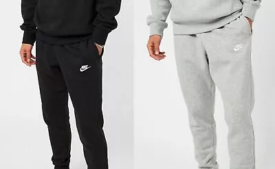 Nike Mens Foundation Pants Club Fleece Joggers GREY  / Black Brand New • £28.97