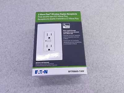 Eaton RFTR9605-TWS Z-Wave Plus Wireless Dupleax Receptacle - White • $34.99