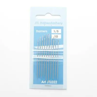 Size 1/5 DARNERS HAND SEWING NEEDLES - EASY THREAD DARNING NEEDLE - PACK OF 10 • £2.25