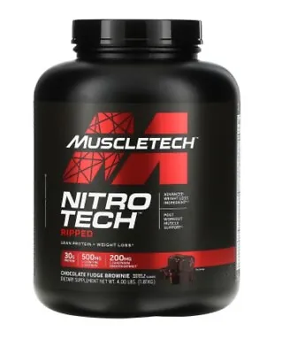 $77.80 • Buy  Muscletech Nitro-Tech Ripped  Protein & Weight Loss Formula 4 LBS  Chocolate