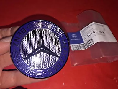 Mercedes Hood Emblem Flat Chrome For C CL E S CLS R GL ML SL GENUINE 2048170616 • $36.33