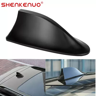 Car Shark Fin Roof Antenna Aerial FM/AM Radio Signal Trim Universal Decor Black • $8.88