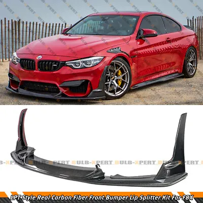 LPT Style Carbon Fiber Front Bumper Lip Splitter For 15-19 BMW F80 M3 F82 F83 M4 • $735.99