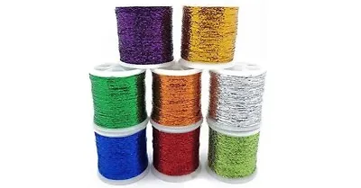 £4.89 • Buy 8 Assorted Reels Metallic Sewing Thread 30m Each Shiny Glitter Embroidery Crafts