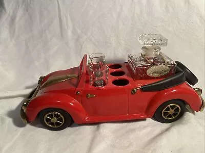 VTG Red Volkswagon Beetle Music Box & Decanter Set 1960's Barware MCM • $110