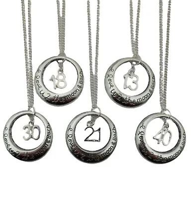 £7.97 • Buy SILVER NECKLACE Birthday Anniversary Pendant Moon Love You Gift * Many Choices *