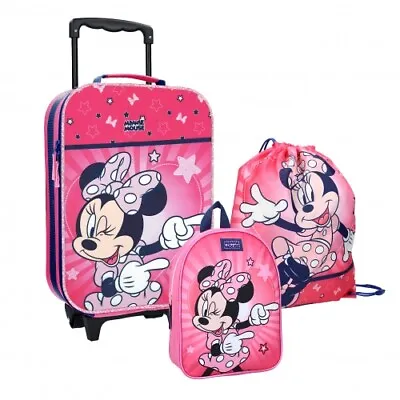 Minnie Mouse Trolley Suitcase  3 Piece Set • £55
