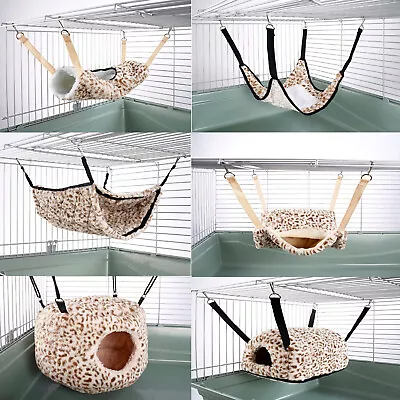 Hammock For Ferret Chinchilla Rat Rabbit Bed Toy Pet House Cheetah Print Colour • £7.19