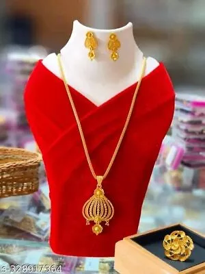 22K Gold Plated Jhumka Earrings Indian Bollywood Choker Necklace Bridal Jewelry • £18.20