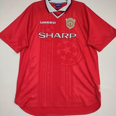 Manchester United 1999 Umbro Champions League Home Football Shirt | Men's XL • £149.99