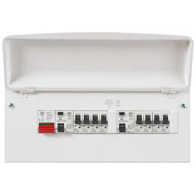 MK Sentry 16 Way Metal Consumer Unit With 100A Switch 2x 63A RCCB And 8x MCBs  • £154.09