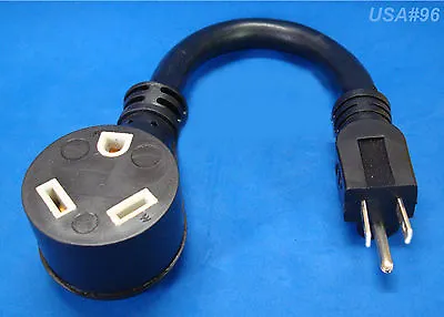 $16.95 • Buy 30-amp 220 Plug To 15-amp 110 Electrical Cord Aux Adapter 3-pin Female Male Ac
