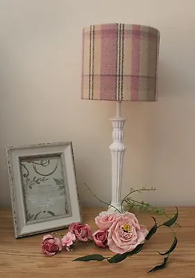 £22 • Buy Pink/mauve Tartan Fabric Lampshade / Lightshade 20cm Handmade 