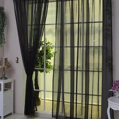 Luxury Embroidery Net Curtain Fabric Lace Tulle Sheer Panel Drape Divider SG • $8.10