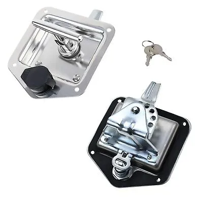 2 Pcs Trailer Door Latch T-Handle Locking For Camper RV Truck Tool Box With Keys • $24.55