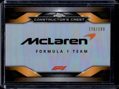 2023 Topps Chrome Formula 1 McLaren Constructor's Crest Refractor #196/199 • $0.99