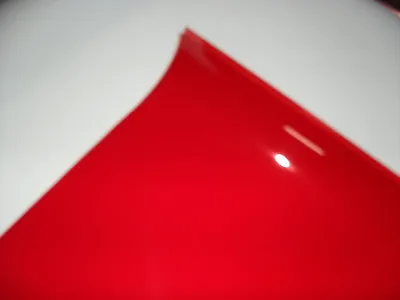 019 FIRE RED Heat Resistant Colour Transparent Acetate Sheet Gel Crafts Lighting • £7.50