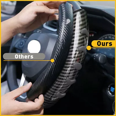 For 37cm-39cm Carbon Fiber Car Steering Wheel Booster Cover Car Replace Parts US • $14.99