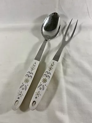 Vintage EKCO FLINT Stainless Steel Wheat Stalk Kitchen Utensil Cooking Set Of 2 • $12