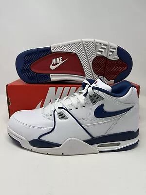 Nike Air Flight 89 Mid Basketball Shoes White Blue Retro CN5668-101 Mens Size • $75.68