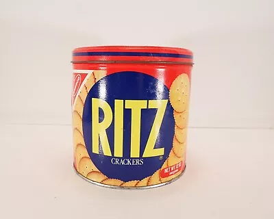 Vintage Nabisco Ritz Cracker Keeper Tin 1982 12 Oz Container With Lid Metal • $9.99