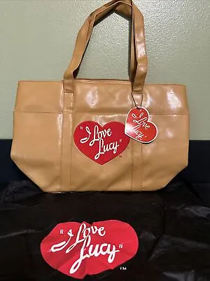 I  LOVE LUCY Tan Faux Leather  Purse Tote - New With Tags Unused. • $45