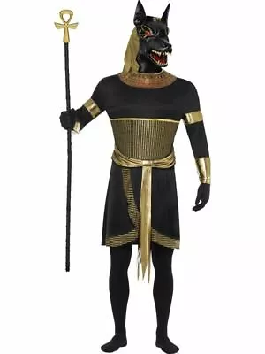 Mens Egyptian Anubis The Jackal God Deity Pharaoh Hallowen Costume Fancy Dress • £39.23