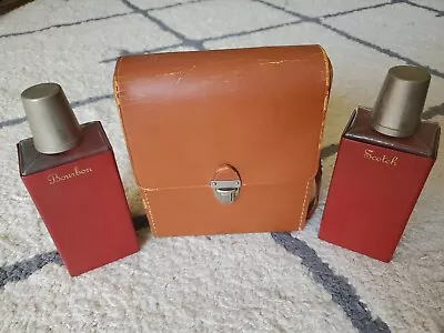Vintage Sheldon Travel Leather Case Mini Bar With Bottles & Shot Glasses • $25