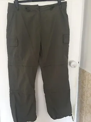 £20 • Buy Ladies Khaki Peter Storm Zip-off Walking Trousers - Size 16