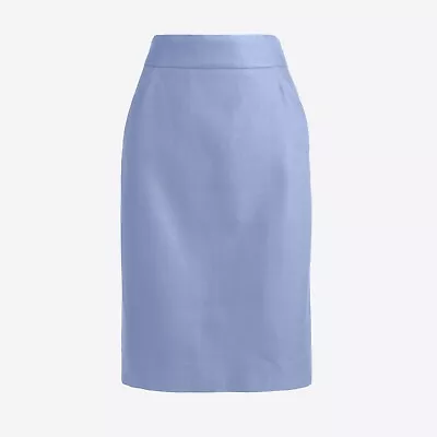 NWT Women's Sz 4 J.CREW Pencil Skirt In Double-Serge Cotton - French Blue • $29.99