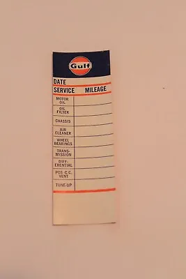 1969 Gulf Oil Change Vintage Original Door Jamb Reminder Sticker Decal Rare Mint • $3.50