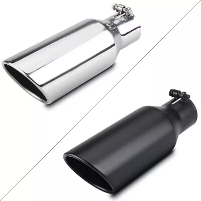Stainless Steel Exhaust Tip Rolled Edge 2.5  Inlet 4  Outlet 12  Long Angle Cut • $30
