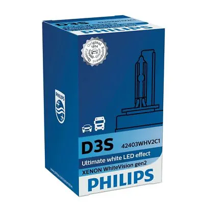 D3S PHILIPS Xenon WhiteVision Gen2 42403WHV2C1 HID Headlight Bulb 5000K Single • £80.04